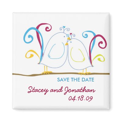 Love Birds Save the Date Magnet