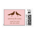 Love birds save the date pink wedding postage postage by FidesDesign Love birds save the date pink wedding postage postage