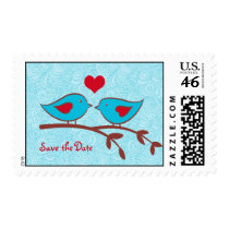 Love Birds Save the Date Postage Stamp stamps
