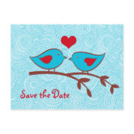 Love Birds Save the Date Postcard postcard