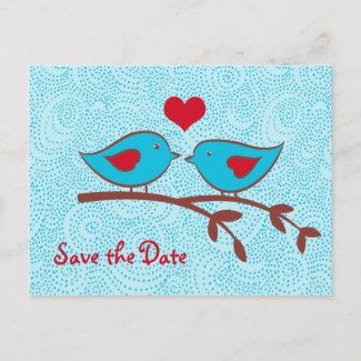 Love Birds Save the Date Postcard postcard