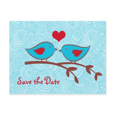 Love Birds Save the Date Postcard by artladymanor
