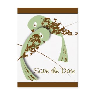 Love birds, Save the Date postcard
