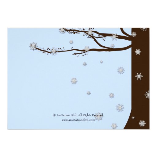 Love Birds Snowflakes Oak Tree Bridal Shower Custom Invites