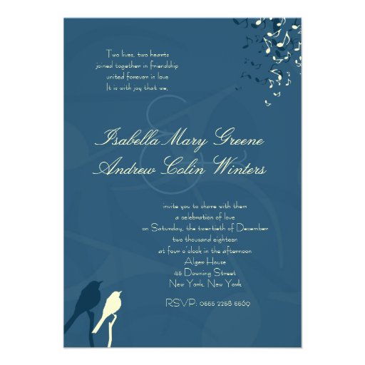 Love Birds Song Wedding Invitation