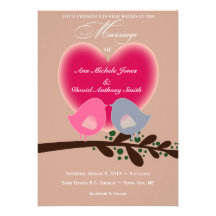 Love Birds Sophisticated & Whimsical Wedding Invitations