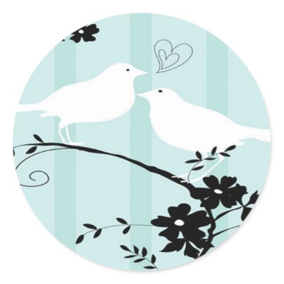Love Birds Round Stickers