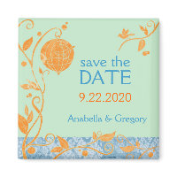 Love Birds Summer Bliss Wedding Save the Date Magnet
