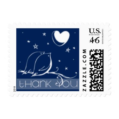 Love Birds Thank You Postage Stamp