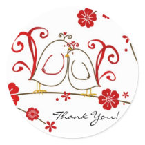 Love Birds Thank You Stickers