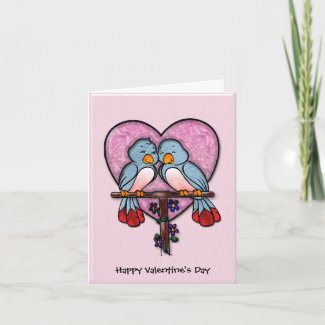 Love Birds Valentine Greeting Card card