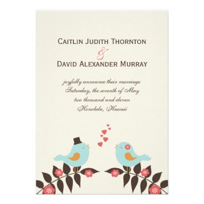 Love Birds Wedding Announcement