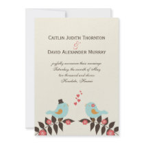 Love Birds Wedding Announcement invitations by berryberrysweet Love Birds Wedding Announcement invitations
