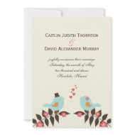 Love Birds Wedding Announcement invitation