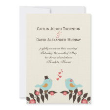 Love Birds Wedding Announcement invitation