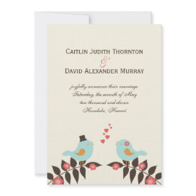 Love Birds Wedding Announcement invitation