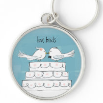 Love Birds Wedding Cake Kiss Keychains