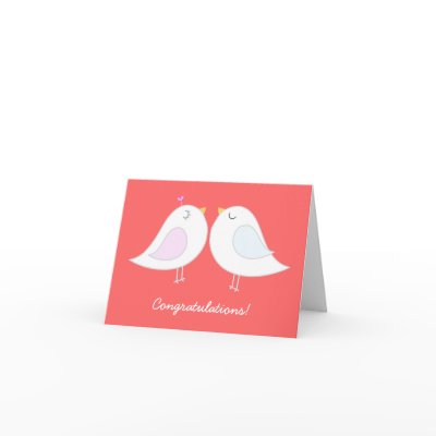 Love Birds Wedding Congratulations Card