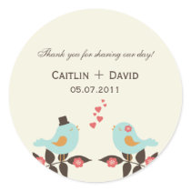 Love Birds Wedding Favor Stickers/Envelope Seals