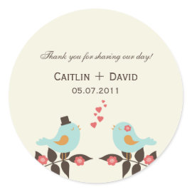 Love Birds Wedding Favor Stickers/Envelope Seals Stickers