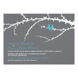 Love Birds Wedding Invitation (aqua)
