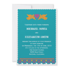 Love Birds Wedding Invitation - Aqua 3 invitation