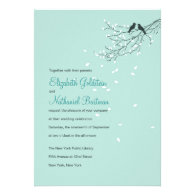 Love Birds Wedding Invitation in Blue