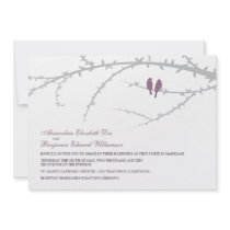Love Birds Wedding Invitation (lavender)