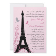 Love Birds Wedding Invitation (pink) invitation