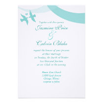 Love Birds Wedding Invitation, Teal invitations