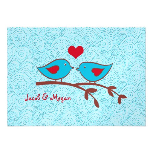 Love Birds Wedding Invitation Template