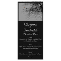 Love Birds, wedding menu and program Full Color Rack Card