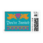 Love Birds Wedding Postage - Aqua postage