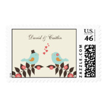 Love Birds Wedding Postage Stamp