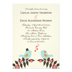 Love Birds Wedding Shower Invitation