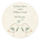 Love Birds Wedding Round Sticker