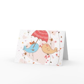 Love Birds Wedding Valentines card