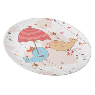 Love Birds Wedding Valentines plate