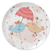 Love Birds Wedding Valentines plate