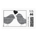 Love Birds with Music Notes and Heart Stamp stamp