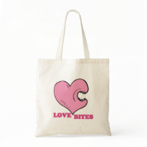 love bites biting heart canvas bag