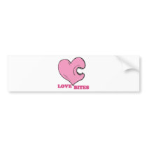 love bites biting heart bumper sticker