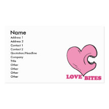 love bites biting heart business card template