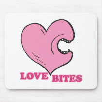 love bites biting heart mousepads