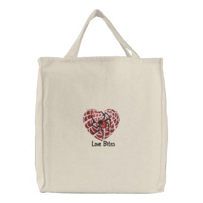 Love Bites Embroidered Bag by Embroidery4U