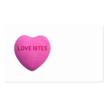 Love Bites Pink Candy Heart Business Card Template