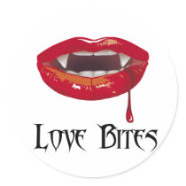 Love Bites Round Stickers