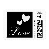 Love Black and White Hearts Postage postage