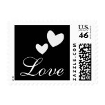 Love Black and White Hearts Postage