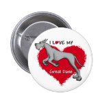 Love Black Great Dane Pin